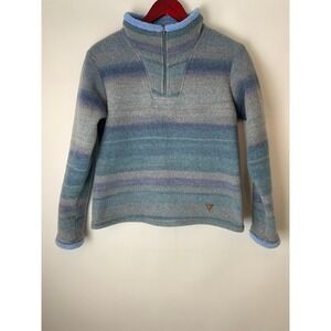 Wooly Bully 1/4 Zip S Small Blue Purple Fleece Sweater